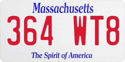 MA license plate 364WT8