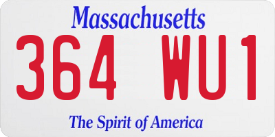 MA license plate 364WU1