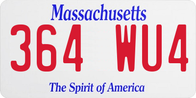 MA license plate 364WU4