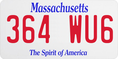 MA license plate 364WU6