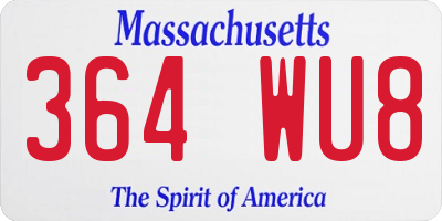 MA license plate 364WU8