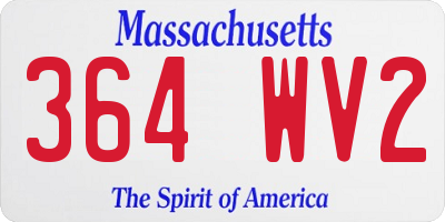 MA license plate 364WV2