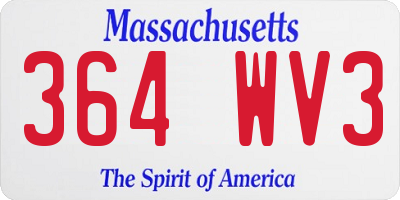 MA license plate 364WV3