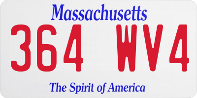 MA license plate 364WV4