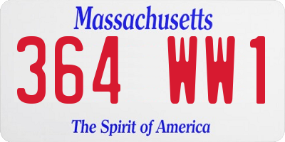 MA license plate 364WW1