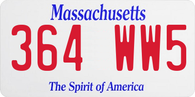 MA license plate 364WW5