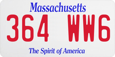 MA license plate 364WW6