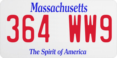 MA license plate 364WW9