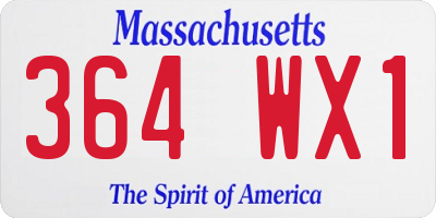 MA license plate 364WX1