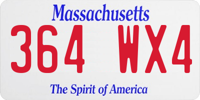 MA license plate 364WX4
