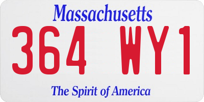 MA license plate 364WY1