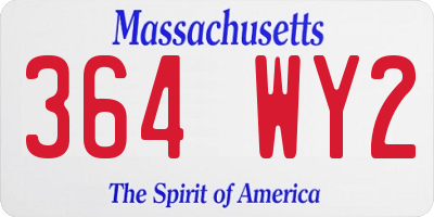 MA license plate 364WY2