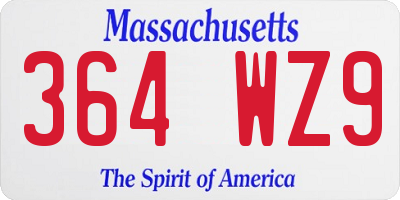 MA license plate 364WZ9
