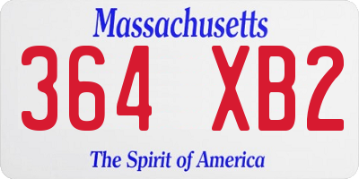MA license plate 364XB2