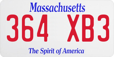 MA license plate 364XB3