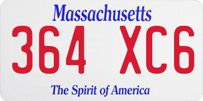 MA license plate 364XC6
