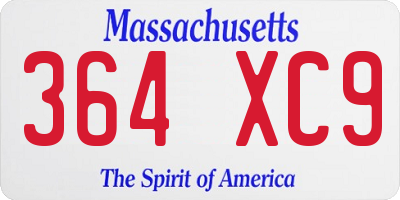 MA license plate 364XC9