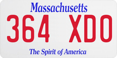 MA license plate 364XD0