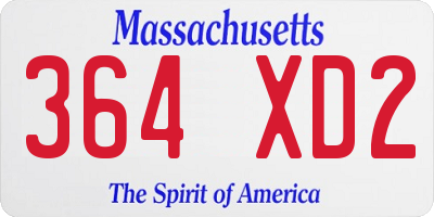 MA license plate 364XD2
