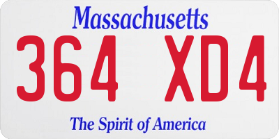 MA license plate 364XD4