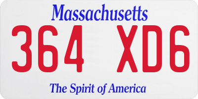 MA license plate 364XD6