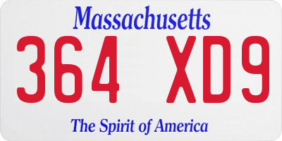 MA license plate 364XD9