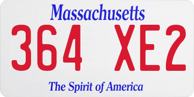 MA license plate 364XE2