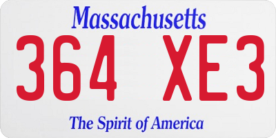 MA license plate 364XE3