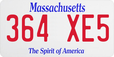 MA license plate 364XE5