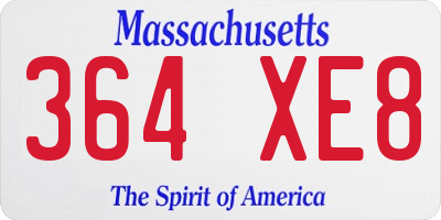 MA license plate 364XE8
