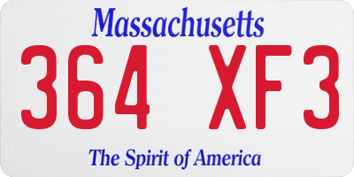 MA license plate 364XF3