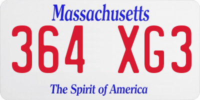 MA license plate 364XG3