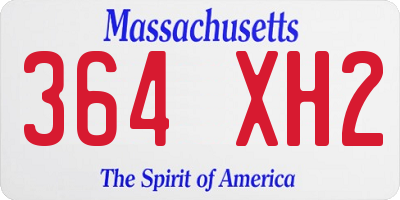MA license plate 364XH2