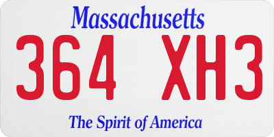 MA license plate 364XH3