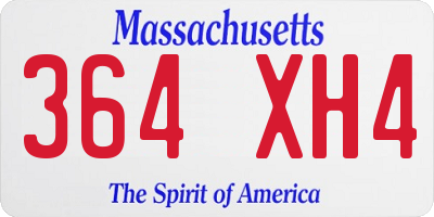 MA license plate 364XH4