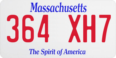 MA license plate 364XH7