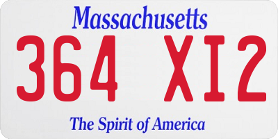 MA license plate 364XI2