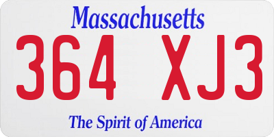 MA license plate 364XJ3