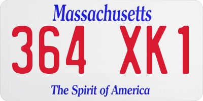 MA license plate 364XK1