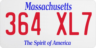 MA license plate 364XL7