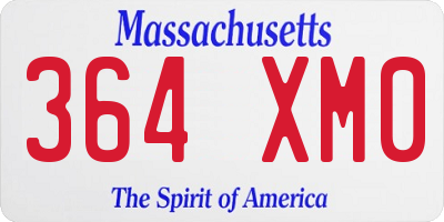 MA license plate 364XM0