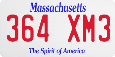 MA license plate 364XM3