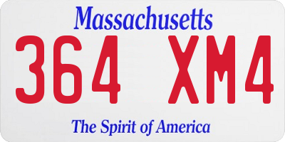 MA license plate 364XM4
