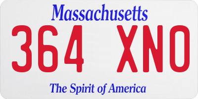 MA license plate 364XN0