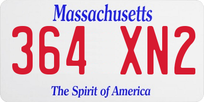 MA license plate 364XN2
