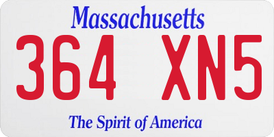 MA license plate 364XN5