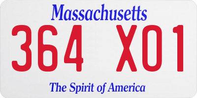 MA license plate 364XO1