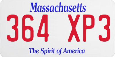 MA license plate 364XP3