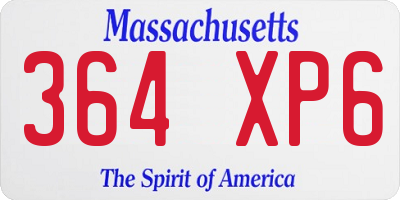 MA license plate 364XP6