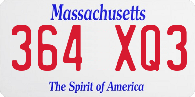 MA license plate 364XQ3